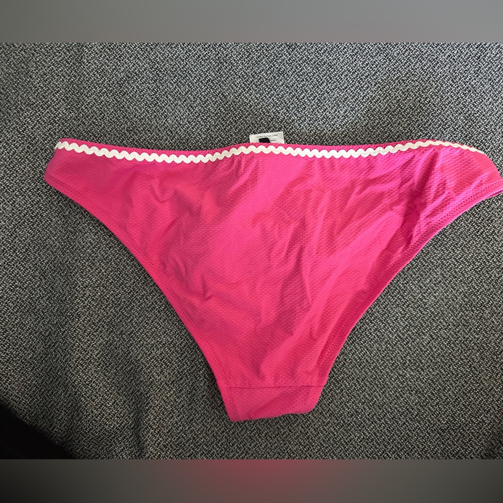 J. Crew lowrider bikini bottom with rickrack - size small - sweet briar / pink - Picture 2 of 5